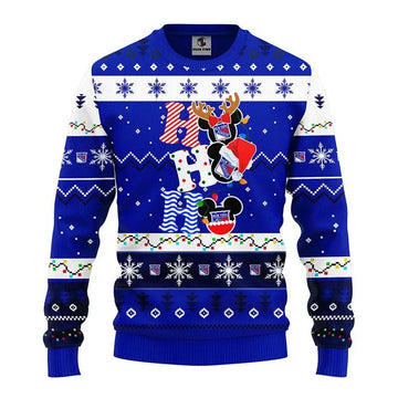 New York Rangers Hohoho Ugly Christmas Sweater, NHL Christmas Sweater Moonbestprint