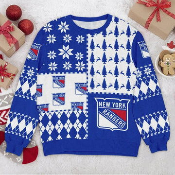 New York Rangers NHL Ugly Christmas Sweater, NHL Christmas Sweater Moonbestprint