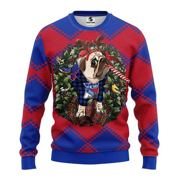 New York Rangers Pub Dog Ugly Christmas Sweater, NHL Christmas Sweater Moonbestprint