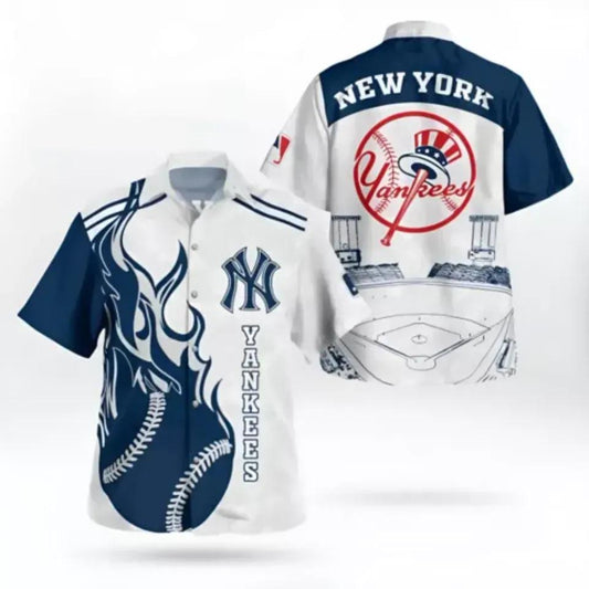 New York Team Yankeess Stadium Hawaiian Shirt, MLB Hawaiian Shirt Moonbestprint