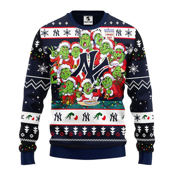 New York Yankees 12 Grinch Xmas Day Ugly Christmas Sweater Moonbestprint