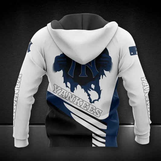 New York Yankees Big Logo All Over Print Hoodie 1, MLB Hoodie Moonbestprint