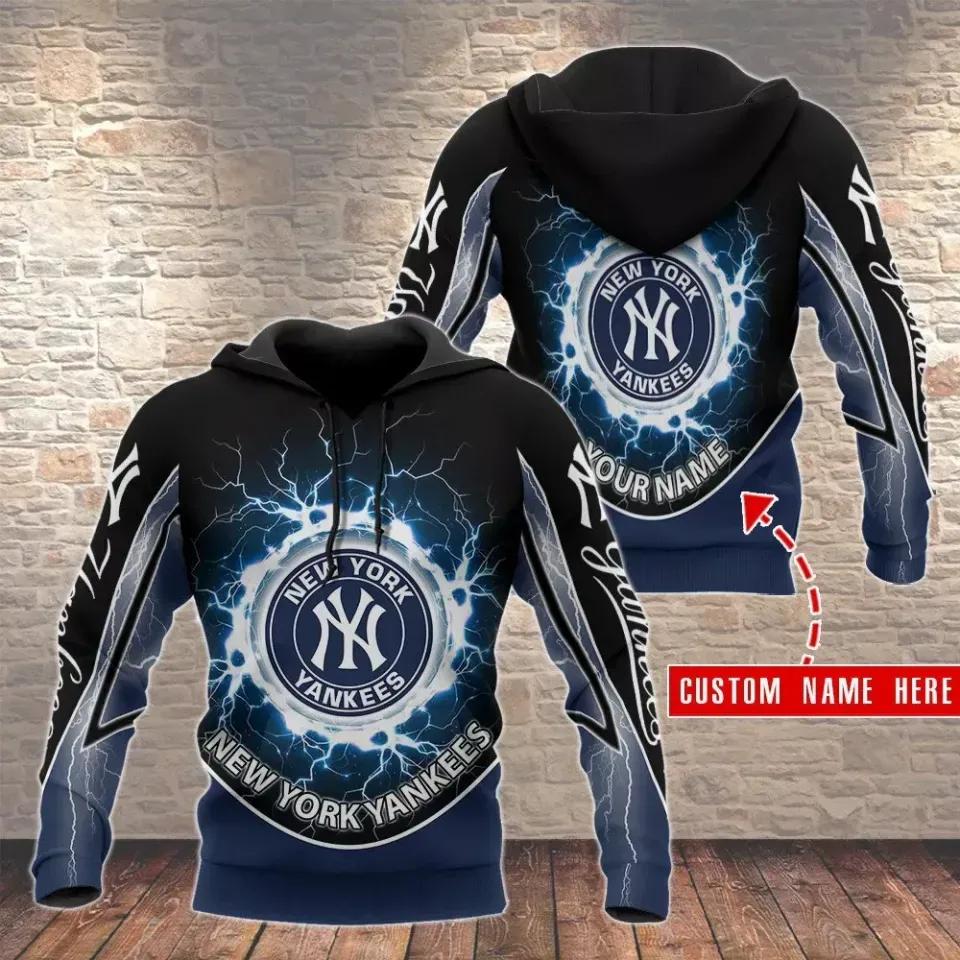New York Yankees Custom Name 3D Hoodie, MLB Hoodie Moonbestprint