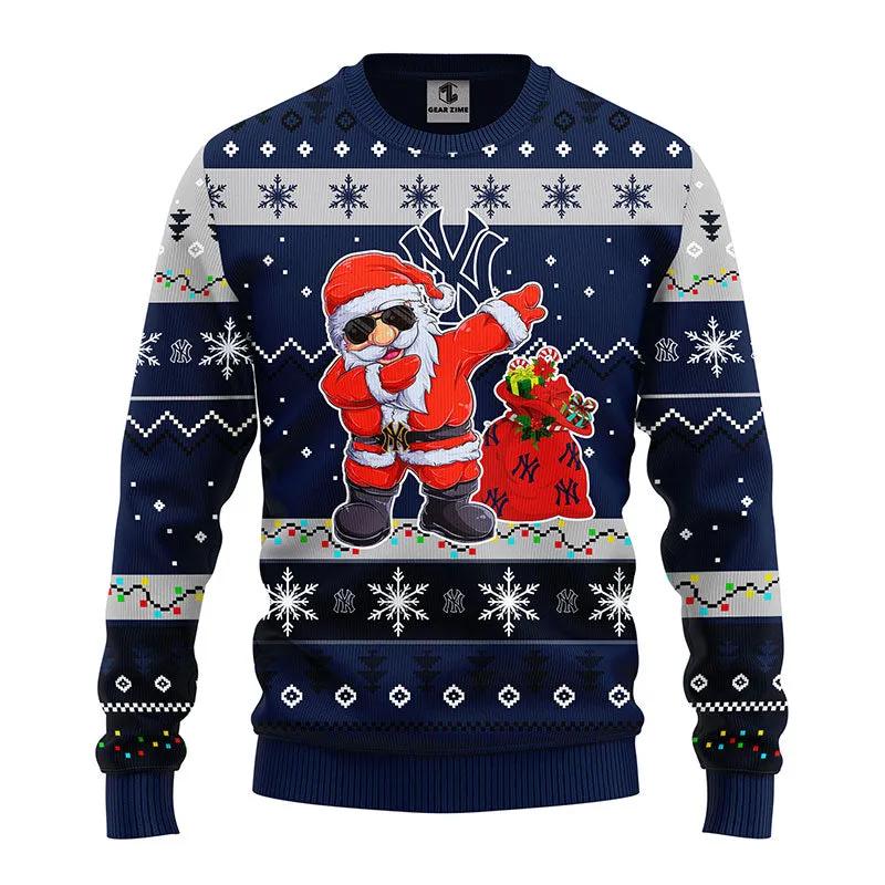 New York Yankees Dabbing Santa Claus Ugly Christmas Sweater, MLB Christmas Sweater Moonbestprint