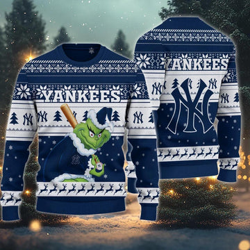 New York Yankees Grinch Stolen Ugly Christmas Sweater, MLB Christmas Sweater Moonbestprint