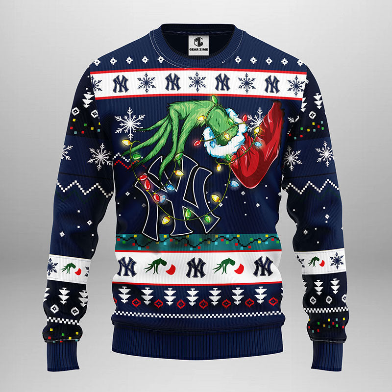 New York Yankees Grinch Ugly Christmas Sweater Moonbestprint