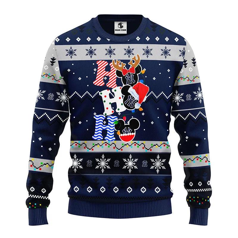 New York Yankees Hohoho Ugly Christmas Sweater, MLB Christmas Sweater Moonbestprint