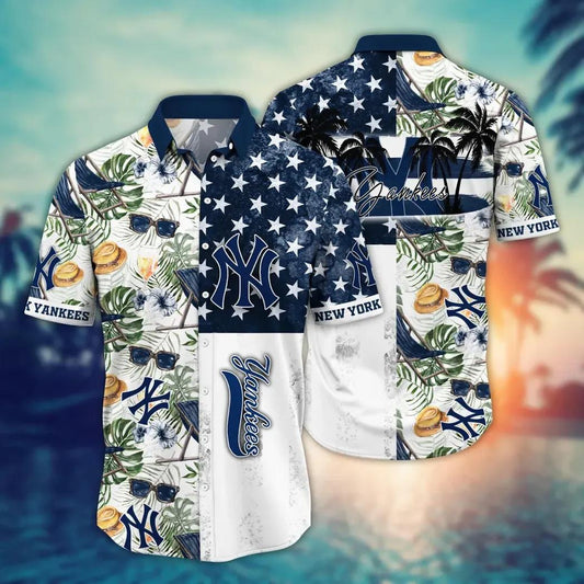 New York Yankees MLB Flower Aloha Hawaiian Shirt 10, MLB Hawaiian Shirt Moonbestprint