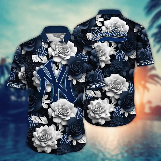 New York Yankees MLB Flower Aloha Hawaiian Shirt 18, MLB Hawaiian Shirt Moonbestprint