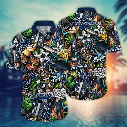 New York Yankees MLB Flower Aloha Hawaiian Shirt 4, MLB Hawaiian Shirt Moonbestprint