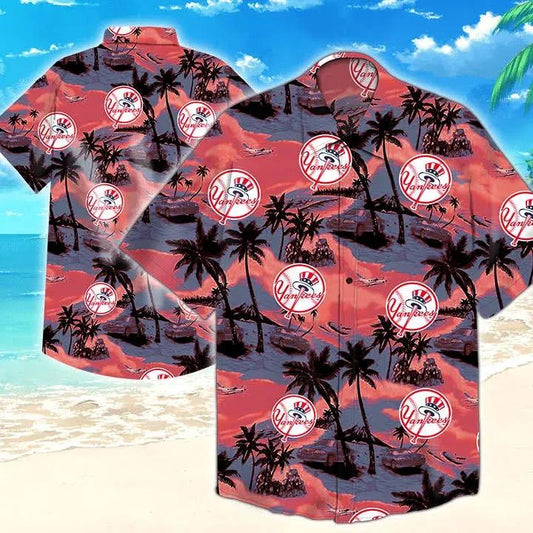New York Yankees MLB Hawaiian Shirt, NY Yankees Hawaiian Shirt, Tropical Shirts For Men Moonbestprint