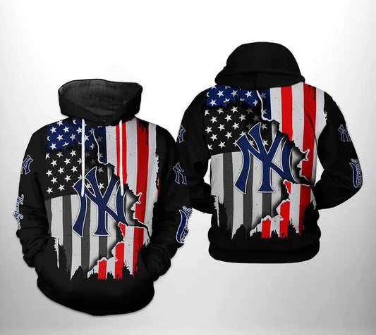 New York Yankees MLB US Flag 3D Hoodie, MLB Hoodie Moonbestprint