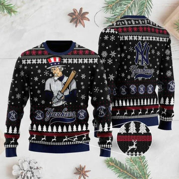 New York Yankees Mascot Ugly Christmas Sweater, MLB Christmas Sweater Moonbestprint