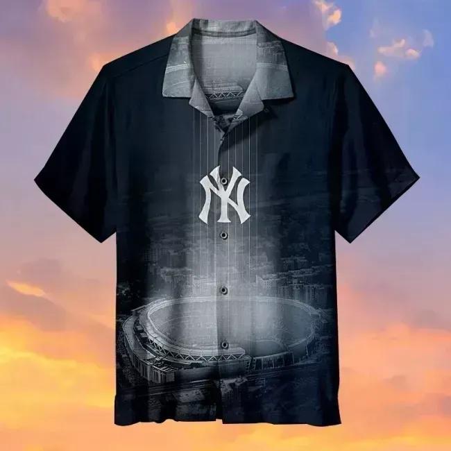 New York Yankees Mlb Hawaiian Graphic Print Short Sleeve Hawaiian Shirt, MLB Hawaiian Shirt Moonbestprint