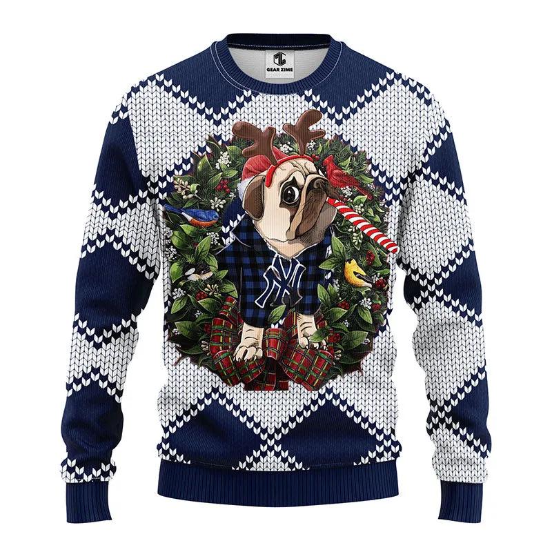 New York Yankees Pub Dog Ugly Christmas Sweater, MLB Christmas Sweater Moonbestprint