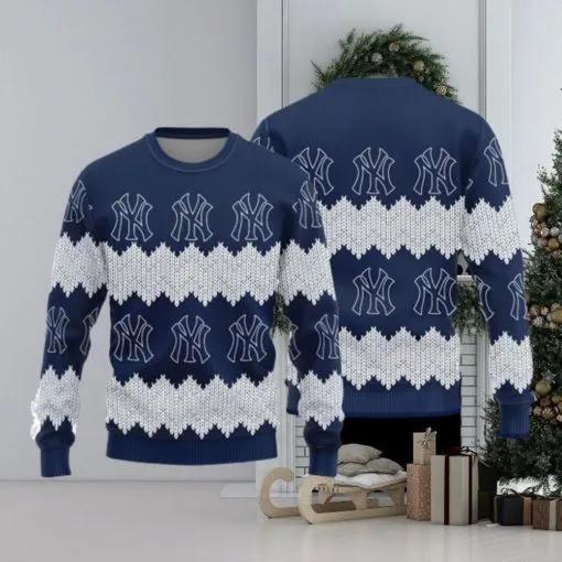 New York Yankees Teams Pattern Knitted Ugly Christmas Sweater, MLB Christmas Sweater Moonbestprint