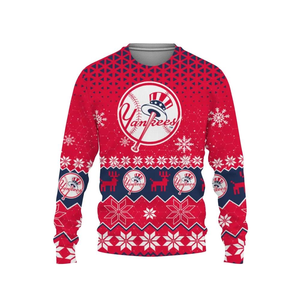 New York Yankees Ugly Christmas Sweater, MLB Christmas Sweater Moonbestprint