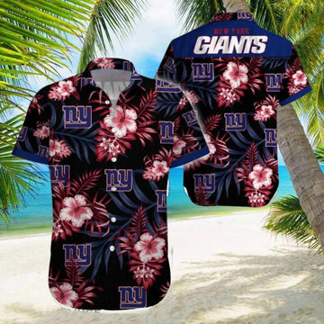News Yorks Giants Beach Tropical Pattern Hawaiian Shirt, NFL Hawaiian Shirt Moonbestprint