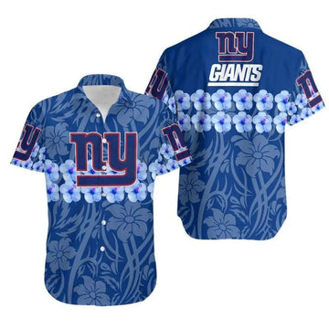 News Yorks Giants Flower And Logo Hawaiian Shirt, NFL Hawaiian Shirt Moonbestprint