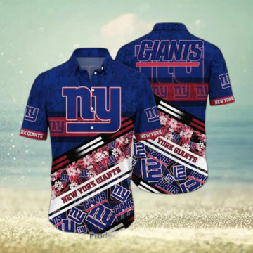 News Yorks Giants Flowers Camo Pattern Hawaiian Shirt, NFL Hawaiian Shirt Moonbestprint
