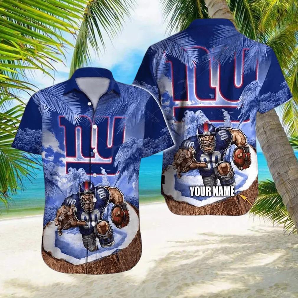 News Yorks Giants Football Custom Name Hawaiian Shirt, NFL Hawaiian Shirt Moonbestprint