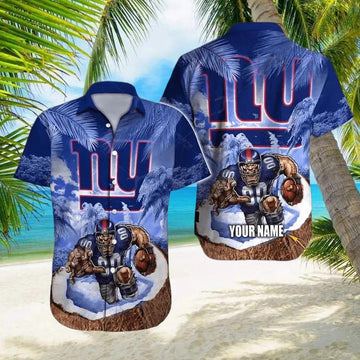 News Yorks Giants Football Custom Name Hawaiian Shirt, NFL Hawaiian Shirt Moonbestprint