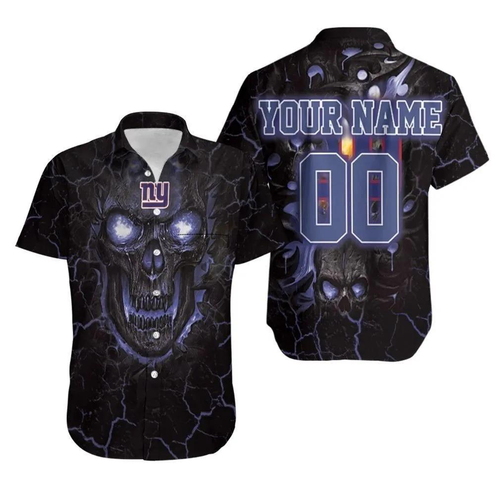 News Yorks Giants Lava Skull Custom Hawaiian Shirt, NFL Hawaiian Shirt Moonbestprint