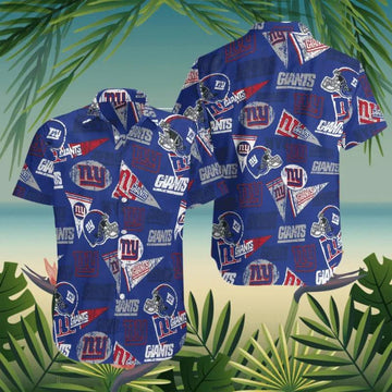 News Yorks Giants Logo Vintage Hawaiian Shirt, NFL Hawaiian Shirt Moonbestprint