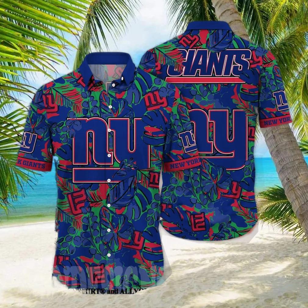 News Yorks Giants NFL Flower Full Printing Hawaiian Shirt, NFL Hawaiian Shirt Moonbestprint