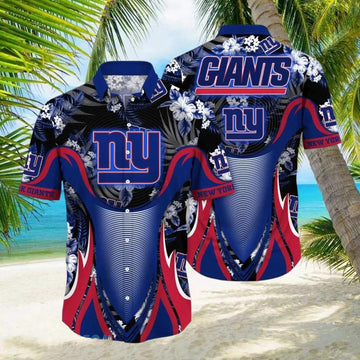 News Yorks Giants NFL Flowers Hawaiian Shirt, NFL Hawaiian Shirt Moonbestprint