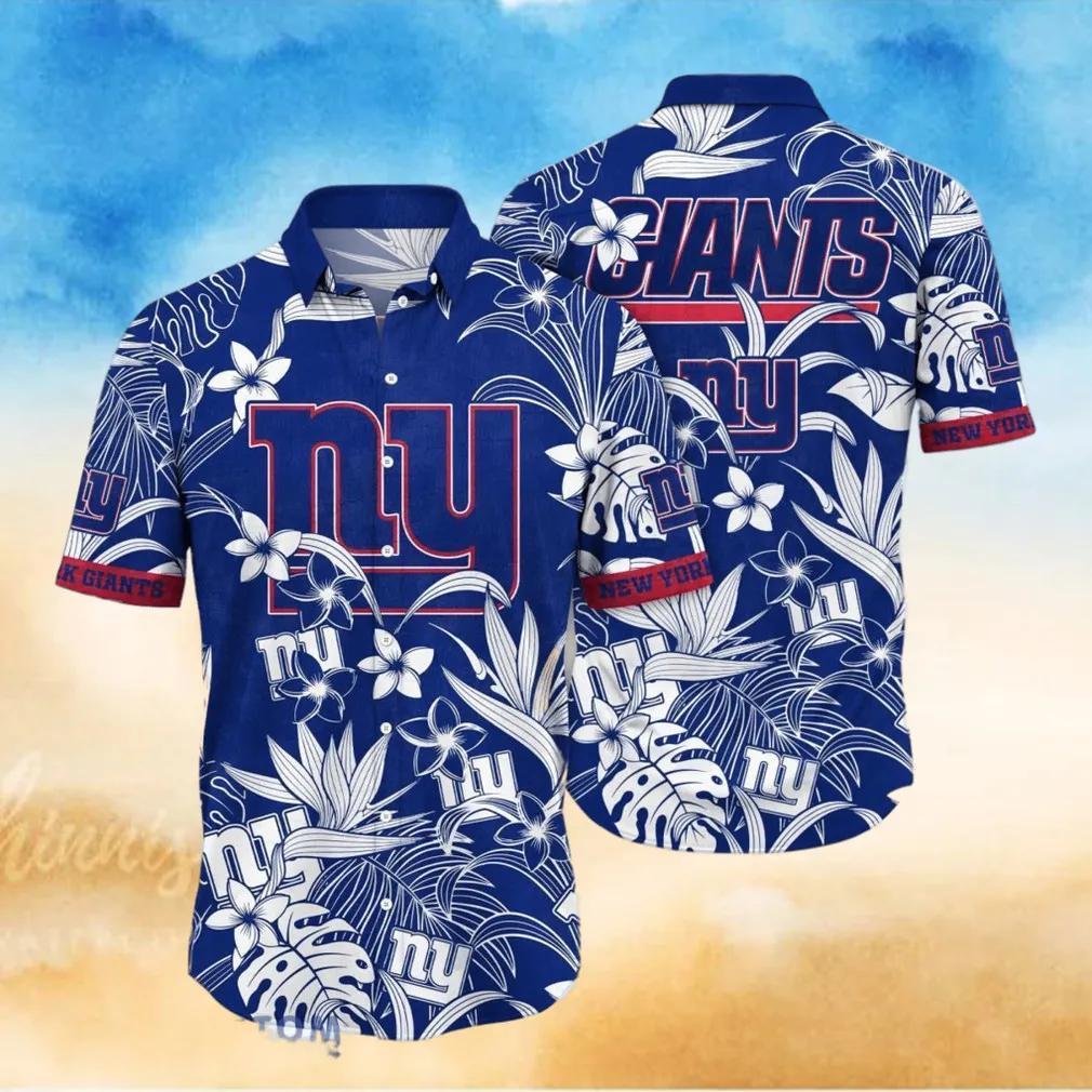 News Yorks Giants NFL Flowers Unique Gift For Fan Hawaiian Shirt, NFL Hawaiian Shirt Moonbestprint