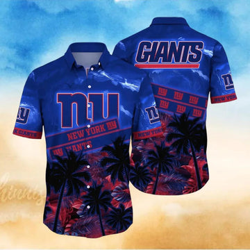 News Yorks Giants NFL Leaves Tropical Style Hawaiian Shirt, NFL Hawaiian Shirt Moonbestprint