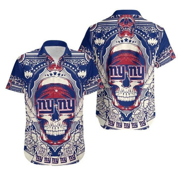 News Yorks Giants Skull NFL Hawaiian Shirt, NFL Hawaiian Shirt Moonbestprint