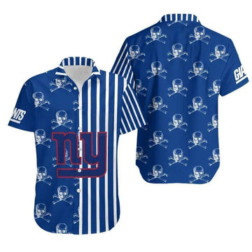 News Yorks Giants Stripes And Skull Hawaiian Shirt, NFL Hawaiian Shirt Moonbestprint