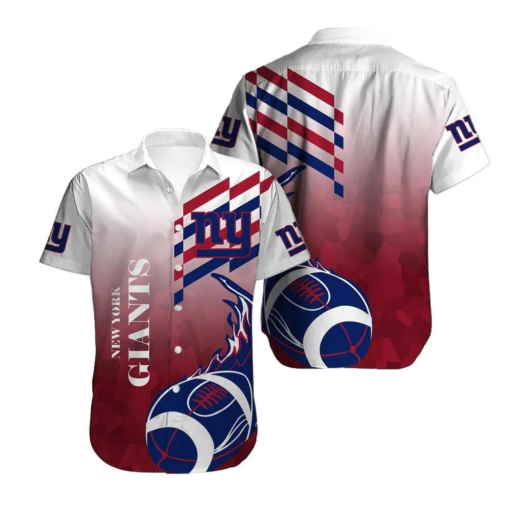 News Yorks Giants Team Logo Football Style Hawaiian Shirt, NFL Hawaiian Shirt Moonbestprint