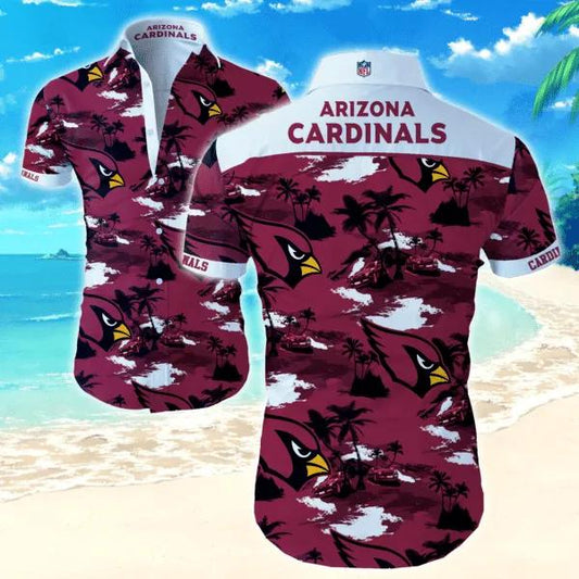 Nfl Arizona Cardinals Hawaiian Graphic Print Short Sleeve Hawaiian Shirt, NFL Hawaiian Shirt Moonbestprint