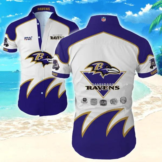 Nfl Baltimore Ravens Hawaiian Graphic Print Hawaiian Shirt, NFL Hawaiian Shirt Moonbestprint