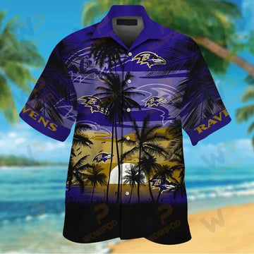 Nfl Baltimore Ravens Tropical Hawaiian Shirt, NFL Hawaiian Shirt Moonbestprint