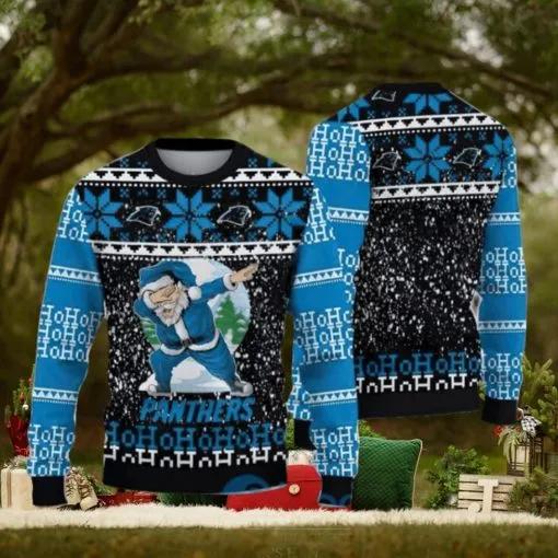 Nfl Carolina Panthers Santa Claus Dabbing Ugly Christmas Sweaters, NFL Chritsmas Sweater Moonbestprint