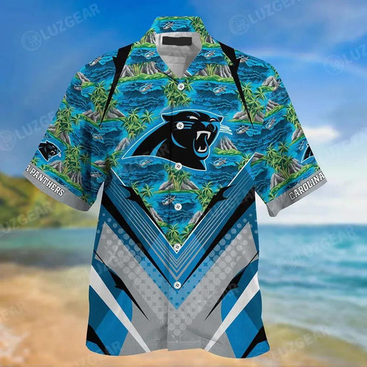 Nfl Carolina Panthers Team Beach Shirt For Sports Panthers Fans Hawaiian Sas, NFL Hawaiian Shirt Moonbestprint