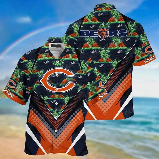 Nfl Chicago Bears Team Beach Shirt For Sports Bears Fans Hawaiian Shirt, NFL Hawaiian Shirt Moonbestprint