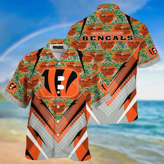 Nfl Cincinnati Bengals Team Beach Shirt For Sports Bengals Fans Hawaiian Shirt, NFL Hawaiian Shirt Moonbestprint