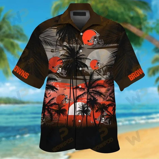 Nfl Cleveland Browns Tropical Hawaiian Shirt, NFL Hawaiian Shirt Moonbestprint