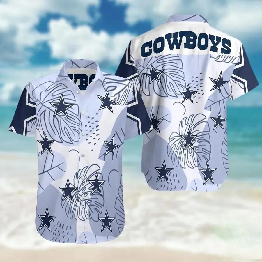 Nfl Dallas Cowboys Dark Blue And White Hawaiian Shirt, NFL Hawaiian Shirt Moonbestprint