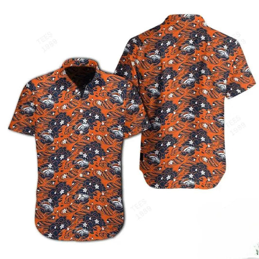 Nfl Denver Broncos Great Waves Of Japanese Hawaiian Shirt, NFL Hawaiian Shirt Moonbestprint
