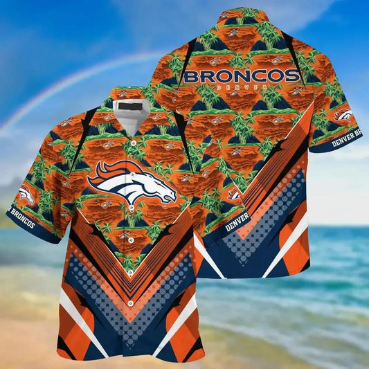 Nfl Denver Broncos Team Beach Shirt For Sports Broncos Fans Hawaiian Shirt, NFL Hawaiian Shirt Moonbestprint