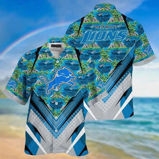 Nfl Detroit Lions Team Beach Shirt For Sports Lions Fans Hawaiian Shirt, NFL Hawaiian Shirt Moonbestprint