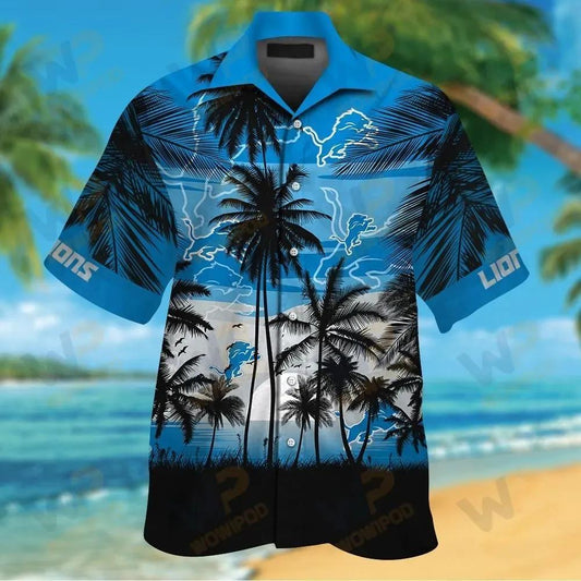 Nfl Detroit Lions Tropical Hawaiian Shirt, NFL Hawaiian Shirt Moonbestprint