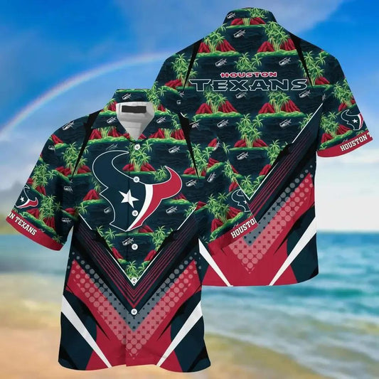 Nfl Houston Texans Beach Shirt For Sports Buccaneers Fans Hawaiian Shirt, NFL Hawaiian Shirt Moonbestprint