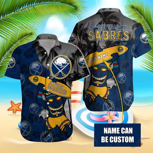 Nhl Buffalo Sabres Special Native Hawaiians Design Button Shirt, NHL Hawaiian Shirt Moonbestprint